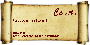 Csávás Albert névjegykártya