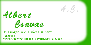 albert csavas business card